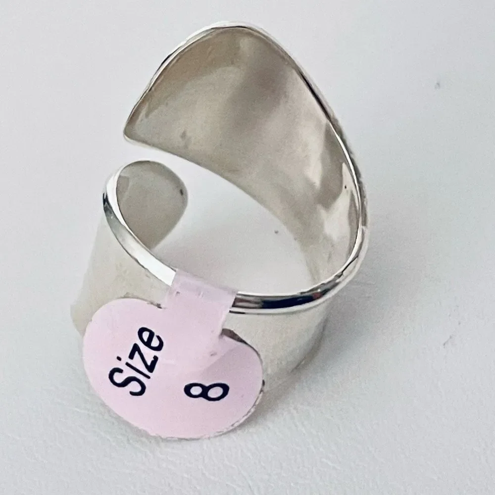 NWT Made in Mexico .925 Sz 8 Sterling Silver Wrapped around Polished Big Ring